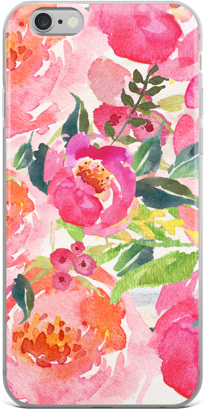 Peonies Iphone Case - Mobile Phone (1000x1000), Png Download