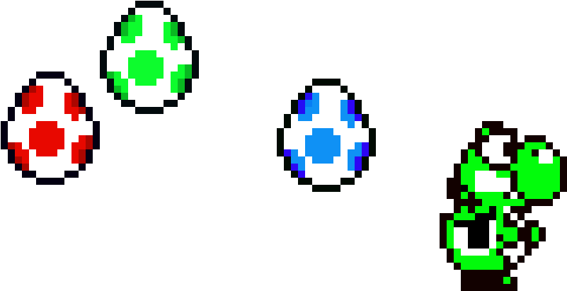 Yoshi And The Yoshi Eggs - Yoshi Egg (1240x530), Png Download