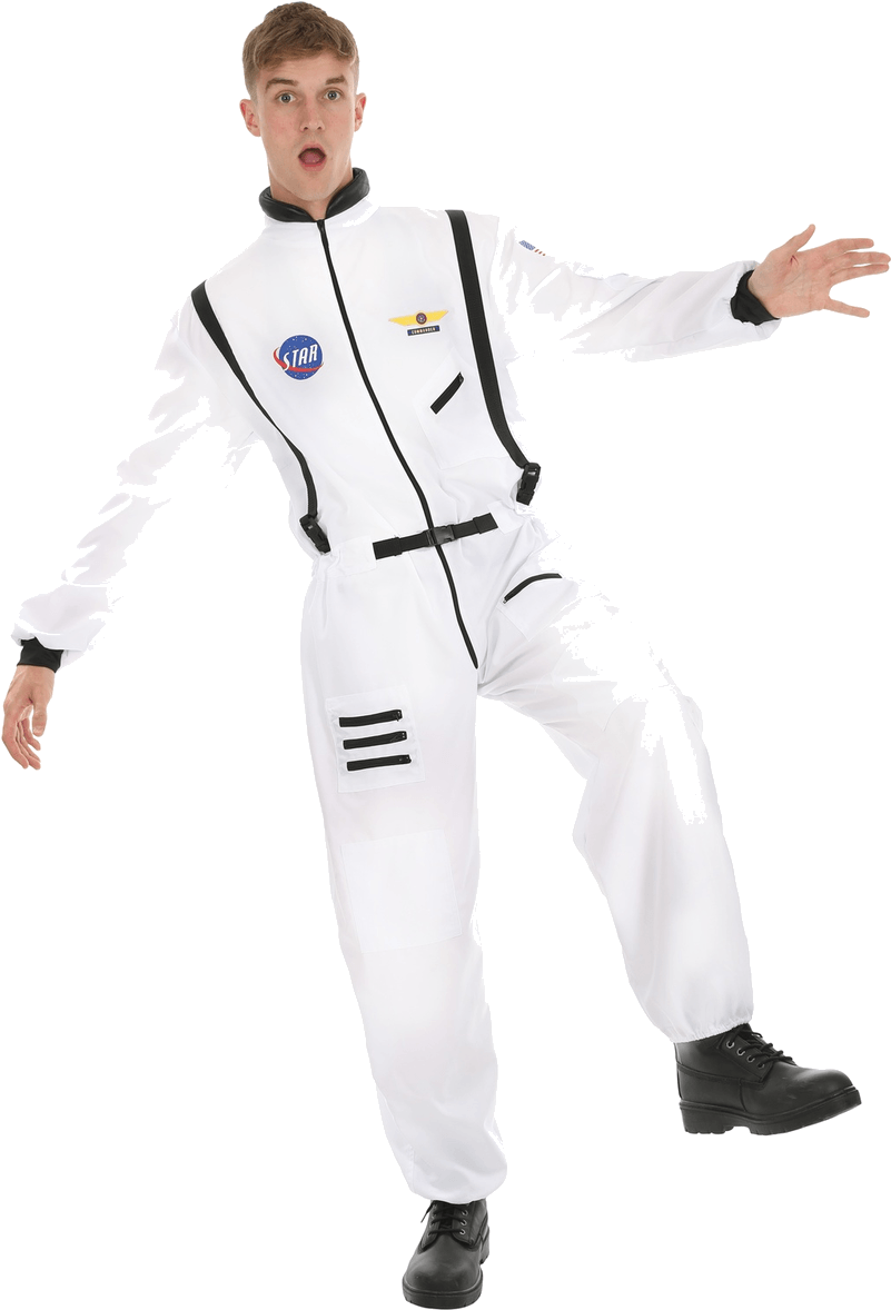 Adult Men's White Astronaut Costume - Costume (800x1268), Png Download