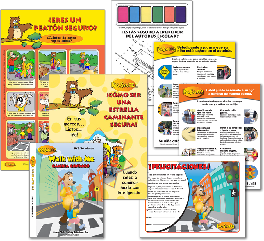6-4514 Pedestrian & School Bus Safety Spanish Extension - Illustration (936x912), Png Download
