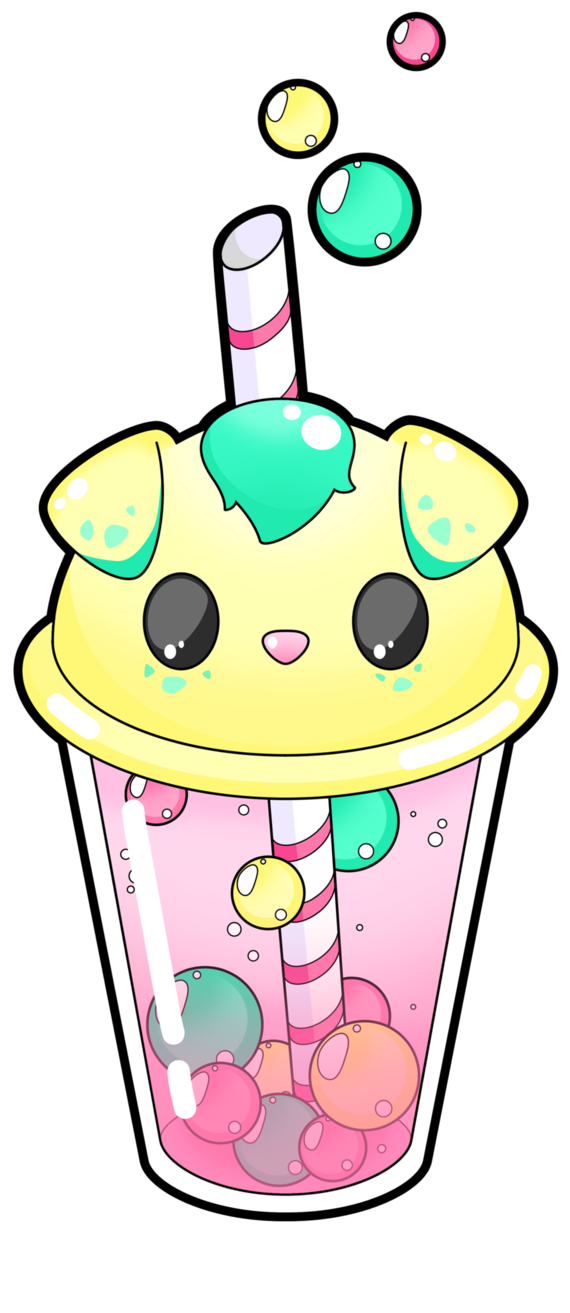 Darla Bubble Tea By Meloxi Kawaii Doodles, Kawaii Art, - Cute Cat Bubble Tea (595x1343), Png Download