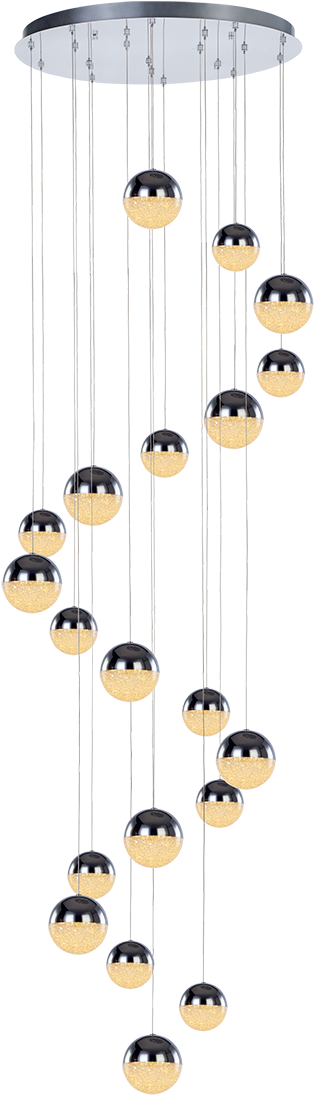 Eclipse 20 Light Adjustable Pendant Chrome - Baby Mobile (600x1200), Png Download