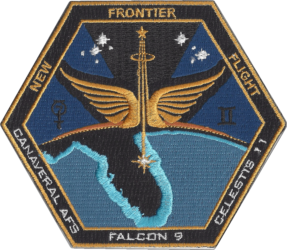 New Frontier Flight Mission Logo - Emblem (1252x1236), Png Download