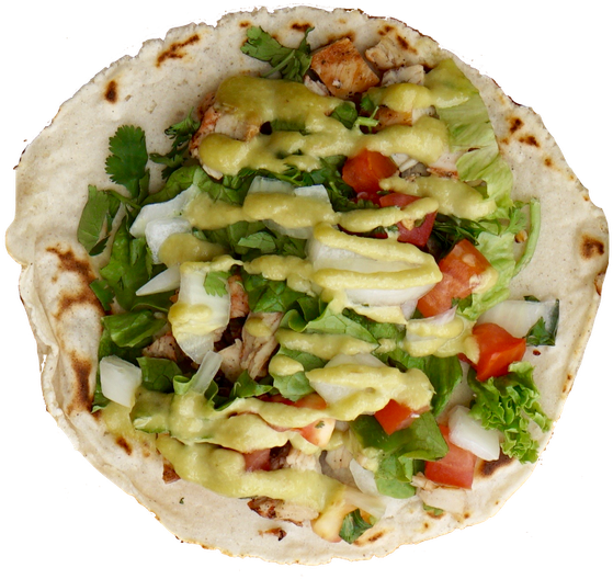 That Chicken Street Tacos - Pizza Rucola Png (590x540), Png Download