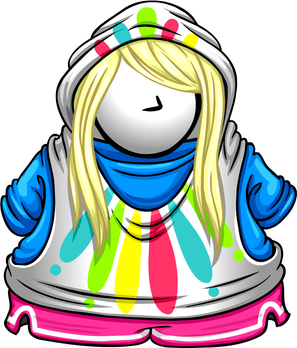 Color Splash Hoodie - Neon Items Club Penguin (1118x1118), Png Download