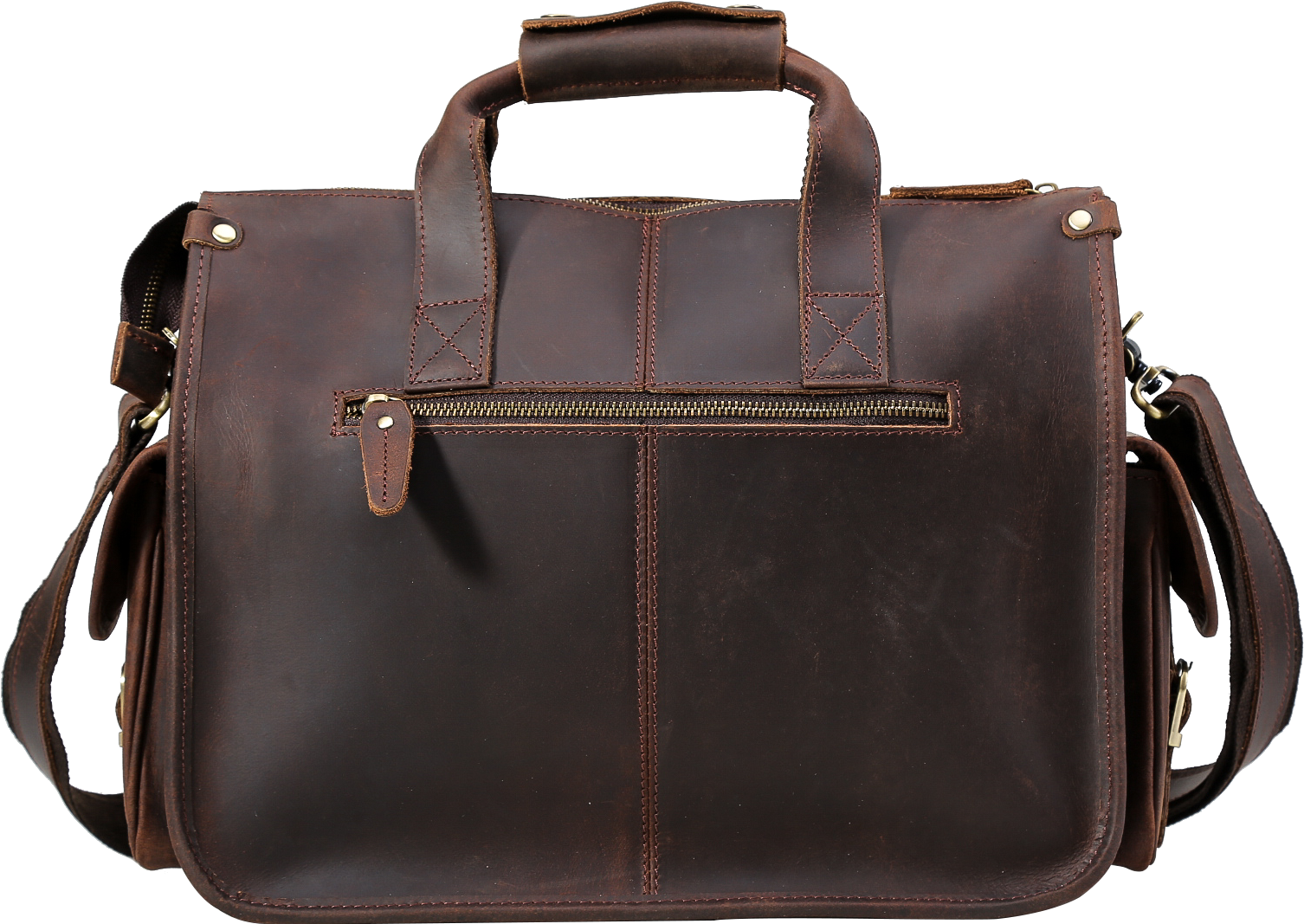 Image Of Cow Leather Men's Business Briefcase Retro - Briefcase (1560x1120), Png Download