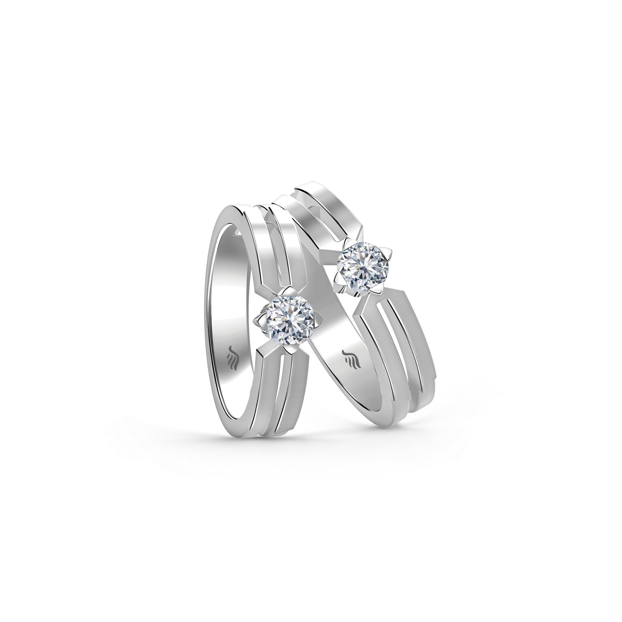 Swan Couple Band - Engagement Ring (2478x2478), Png Download