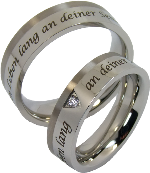 2 Couple Rings Stainless Steel And Titanium - Ring (800x600), Png Download