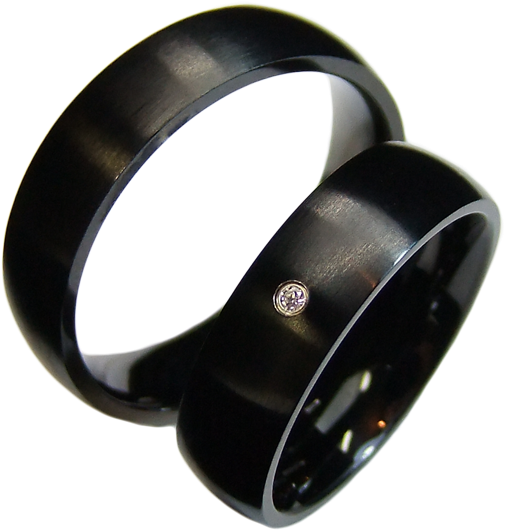 2 Black Trendy Friendship Rings Wedding Rings Couple - Bangle (800x600), Png Download