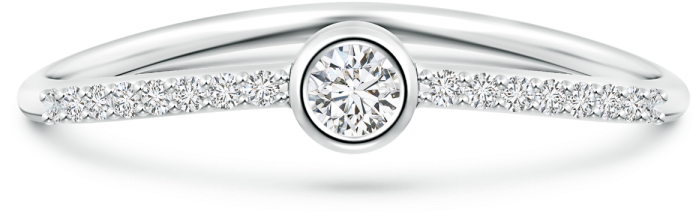Bezel Set Lab Grown Diamond Wave Promise - Engagement Ring (900x900), Png Download