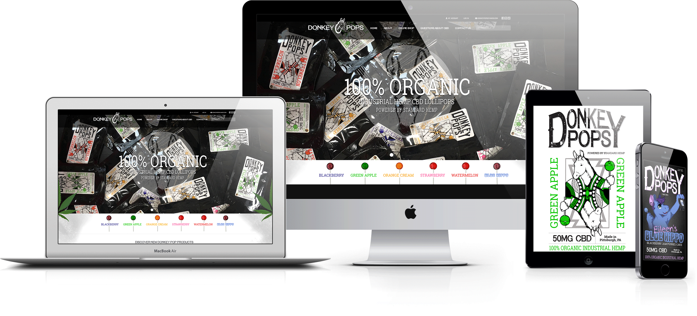 Donkey Pops Responsive Web Design Mock Up - Tablet Computer (3500x2500), Png Download