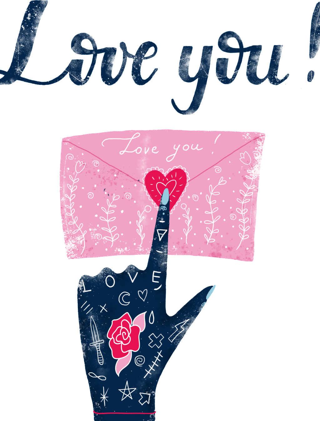 This Graphics Is Love Your Heart, Hand-painted, Transparent - Illustration (1024x1348), Png Download