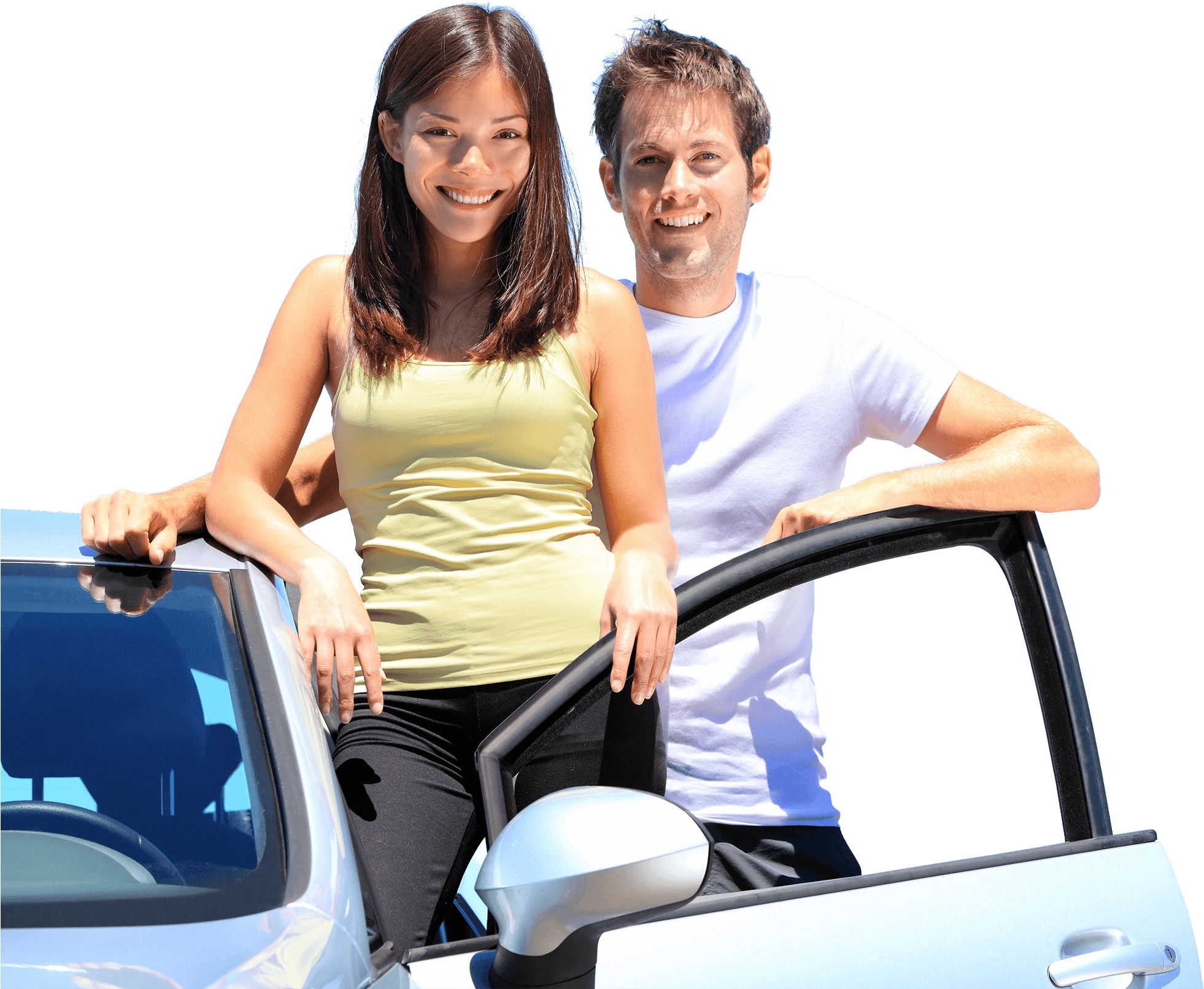 Go To Image - Couple New Car (2000x1626), Png Download