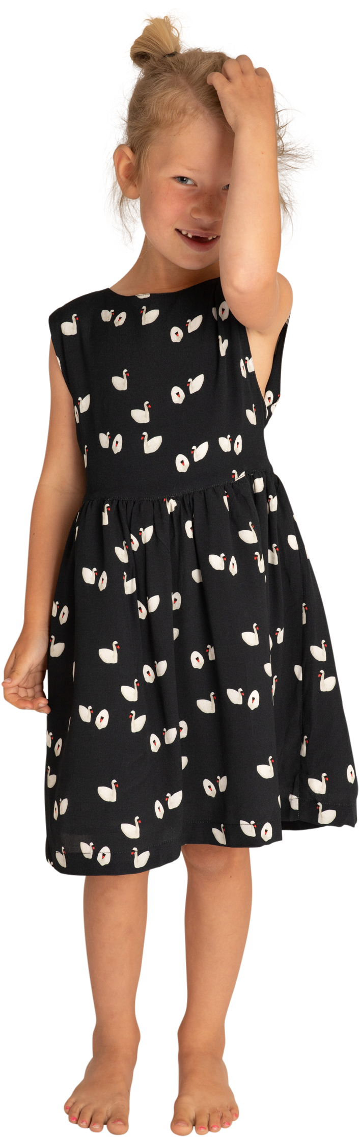 Em Sandy Dress Kids Swan Navy - Girl (1700x2550), Png Download