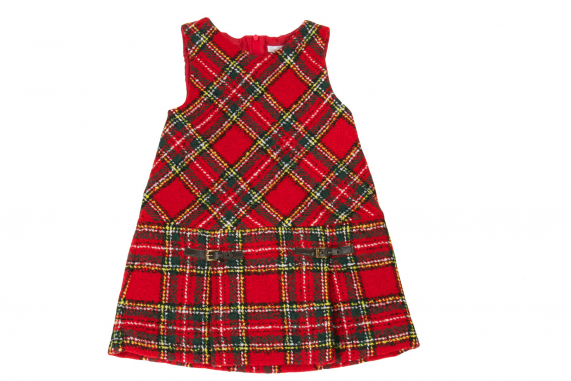 More Views - Girls Red Tartan Dress (570x735), Png Download