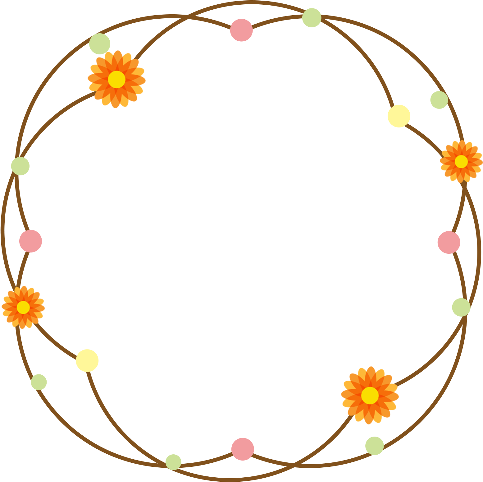 Floral Border Cartoon Cute Fresh Png And Psd - Circle (2000x2000), Png Download