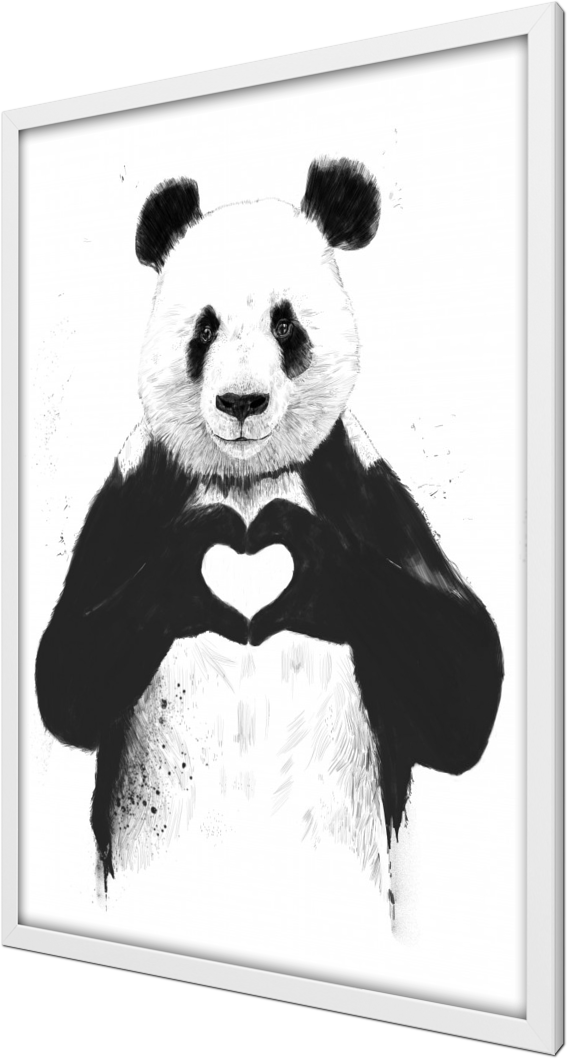 All You Need Is Love Panda Poster (567x1059), Png Download