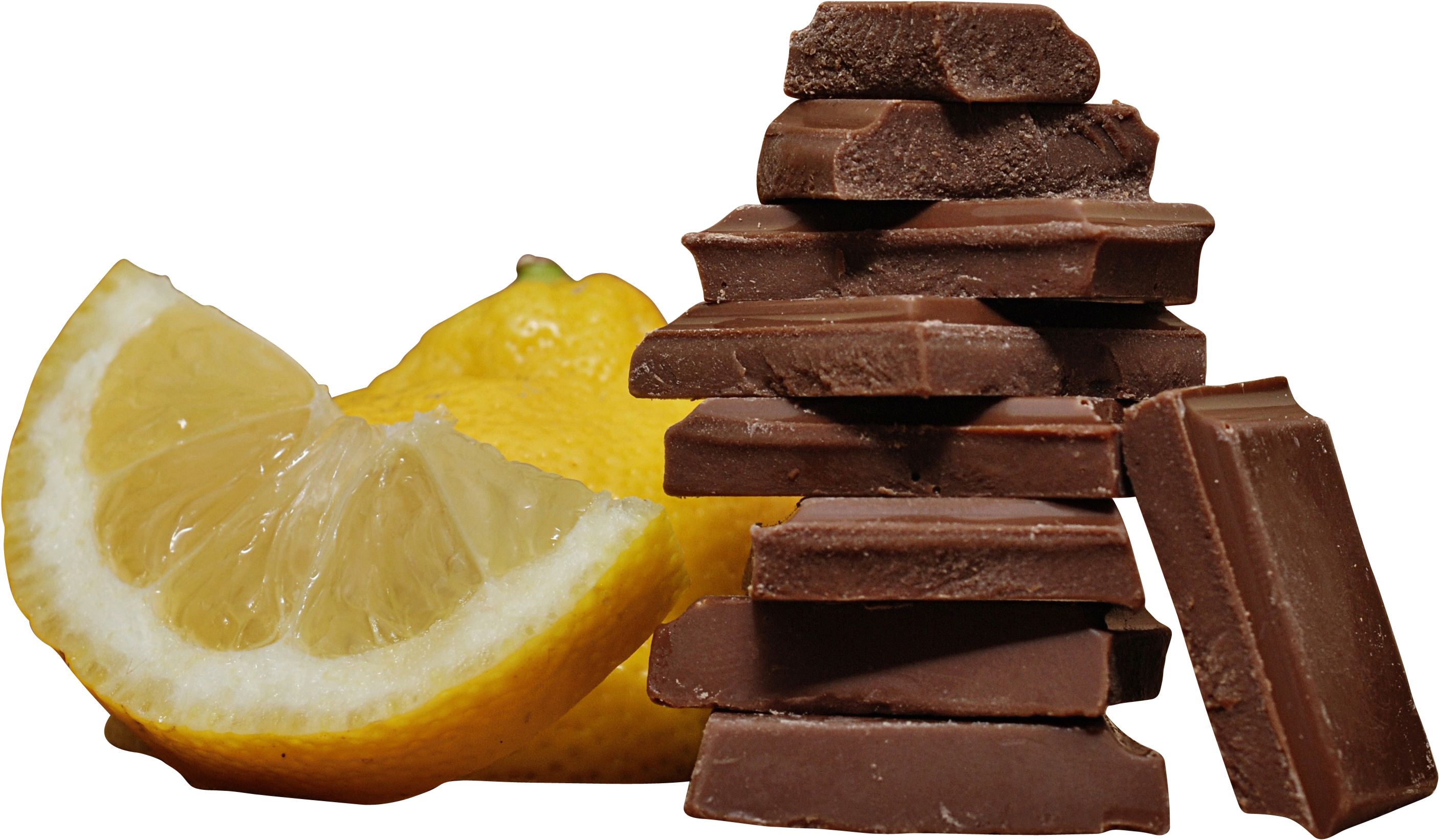 Choclate Stack With Lemon Png Image - Chocolate (3872x2348), Png Download