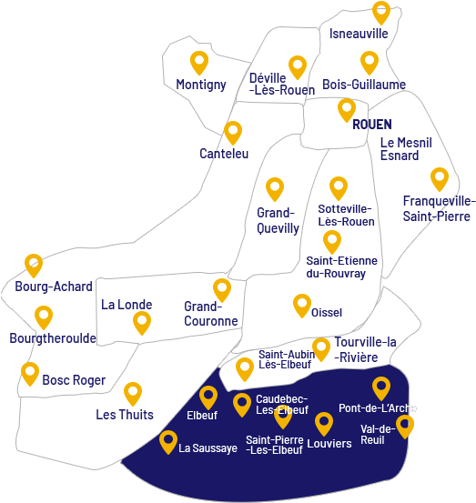 Secteur Elbeuf - Map (550x695), Png Download