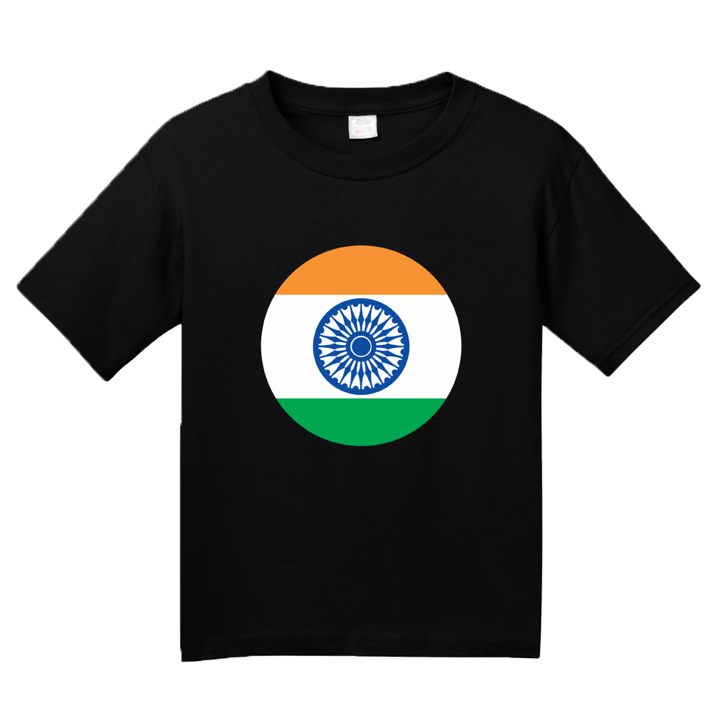 Youth Black Indian Flag - Shirt (1010x1005), Png Download