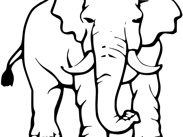 Dussehra Clipart Black And White - Elephant Black And White Drawing (640x480), Png Download