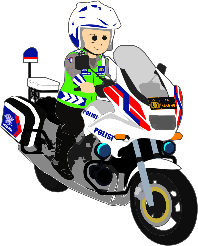 Thumb Image - Motor Polis Cartoon (818x976), Png Download