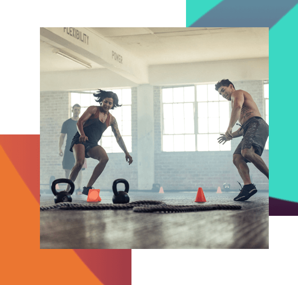 Gym Instructor Monitors Class Activity - Kettlebell (612x585), Png Download