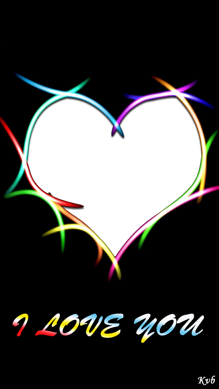 Black Love Frame - Heart (720x1280), Png Download