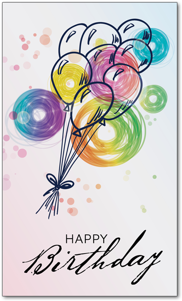 C775 - Illustrated Balloons - Artsy Birthday Wishes (600x600), Png Download
