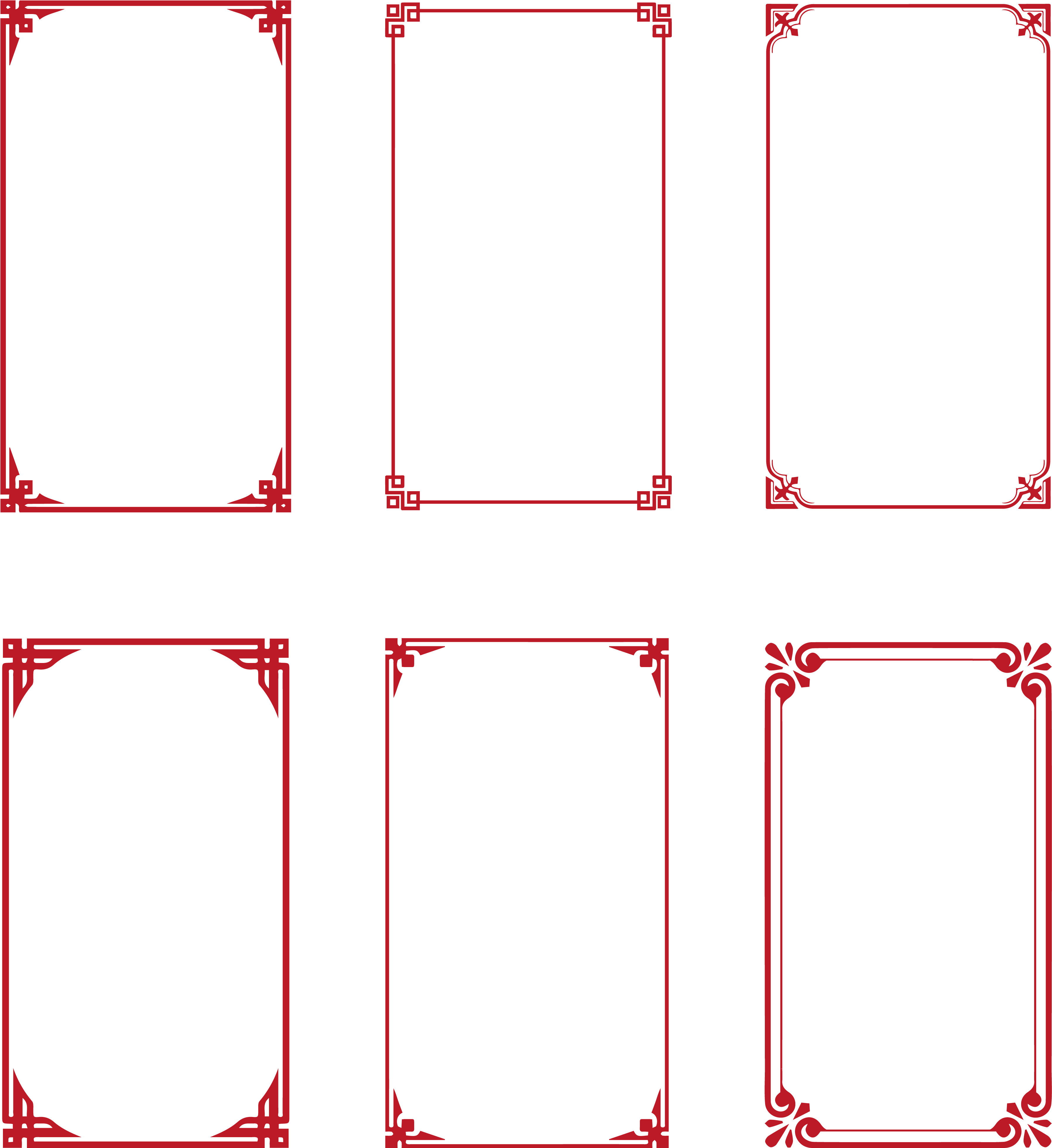 Simple Chinese Style Border Creative Classical Red - Vector Graphics (4267x5704), Png Download