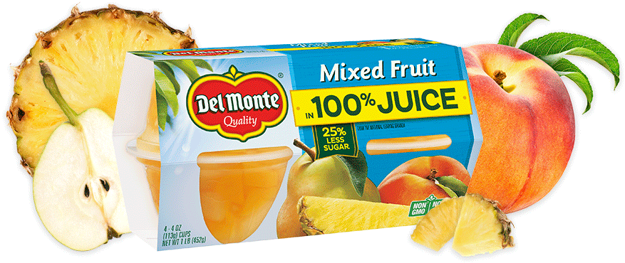 Mixed Fruit In 100% Juice, Fruit Cup® Snacks - Monte (1050x500), Png Download