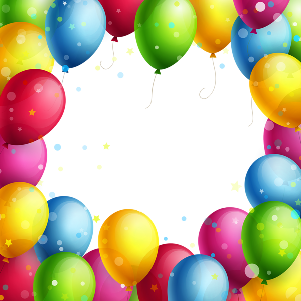 Happy Birthday Png, Happy Birthday Images, Happy Birthday - Birthday Balloon Frame Png (600x600), Png Download