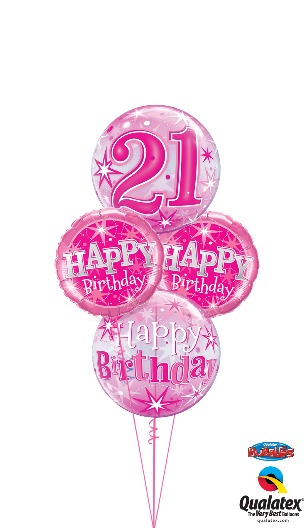 Pink 21st Birthday 2 - Pink 21st Birthday Balloons (1050x1800), Png Download