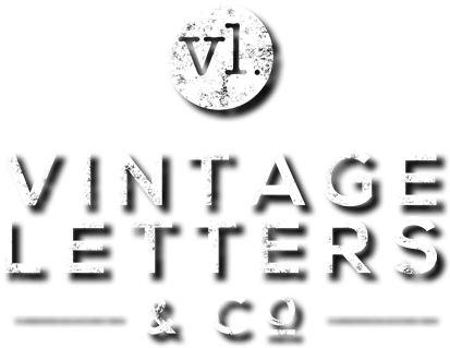 Vintage Letters & Co - Black And White Vintage Letter (445x340), Png Download
