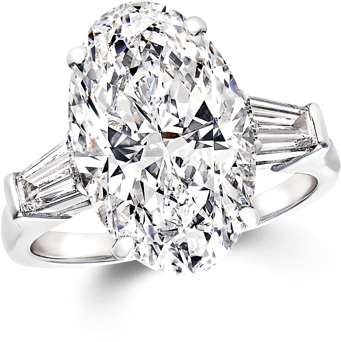 A Classic Graff Ring Featuring An Oval Shape Diamond - Diamond (2000x2000), Png Download
