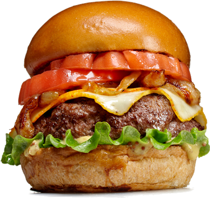 Bbq Burger Png - Mushroom Burger Troy's Burger (580x430), Png Download