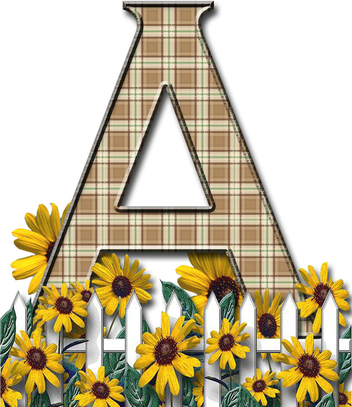 Capital Letter A Sunflwr Br - Sunflower Happy Birthday Letter (1200x1480), Png Download