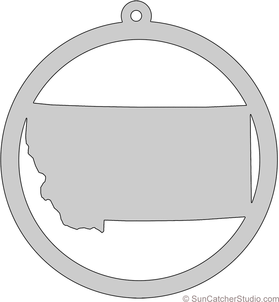 Montana Map Circle Free Scroll Saw Pattern Shape State - バス停 風 看板 (936x1000), Png Download