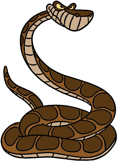 Kaa The Snake Disney Villains, Disney Characters, Book - Kaa Jungle Book Clipart (397x539), Png Download