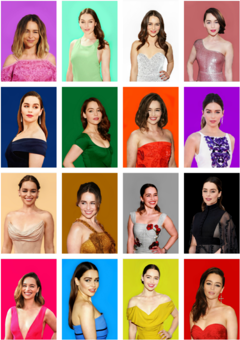 The Color Looks Of Emilia Clarke - Collage (500x700), Png Download