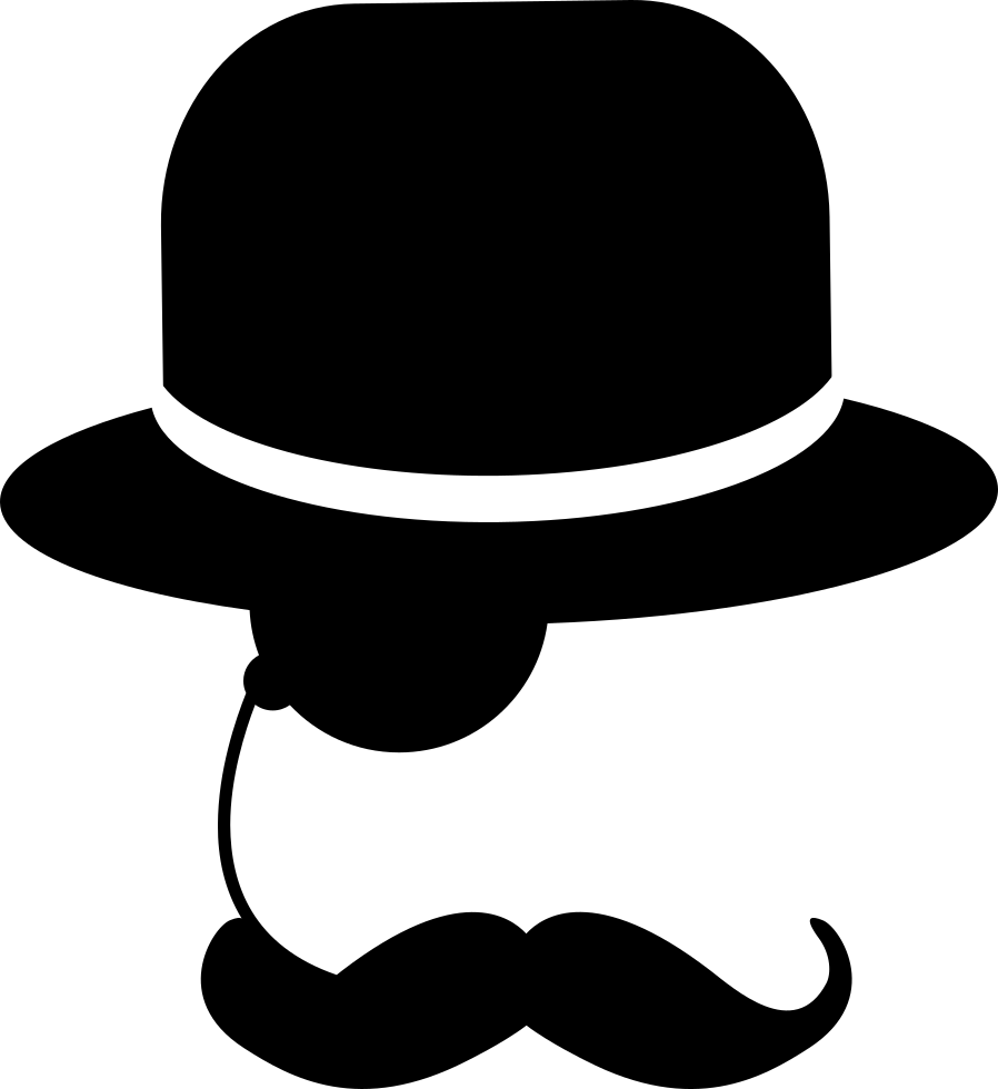 Elegant Man With One Eyeglass Mustache And Hat Comments - Sombrero Y Bigote Png (898x980), Png Download