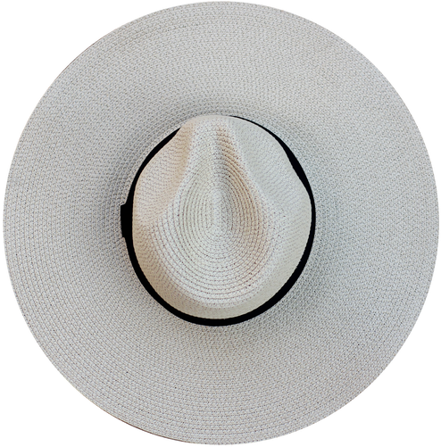 Custom Wide Brim Panama Hat - Beach Hat Top View (500x500), Png Download