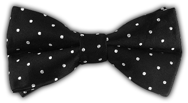 Noeud Papillon Bleu A Pois Blanc (400x300), Png Download