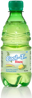 Green Tea & Lemon Flavoured Drink Cool-tea Vikos 0,33l - Βικοσ Cool Tea (353x523), Png Download