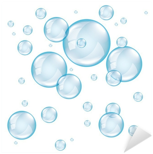 Transparent Soap Bubbles Photo Realistic Vector Sticker - Bubbles With White Background (400x400), Png Download