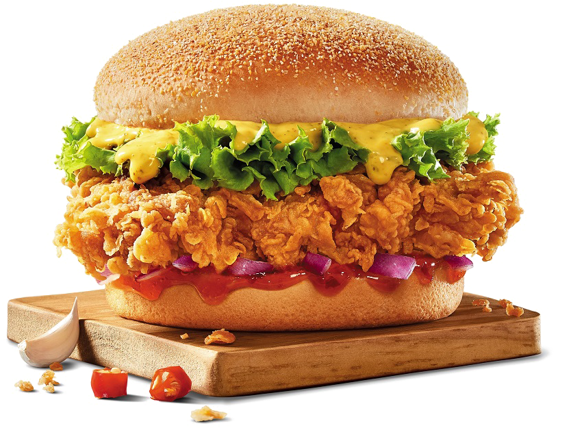 Kfc Burger Transparent Background Png - Double Trouble Burger Kfc India (900x746), Png Download