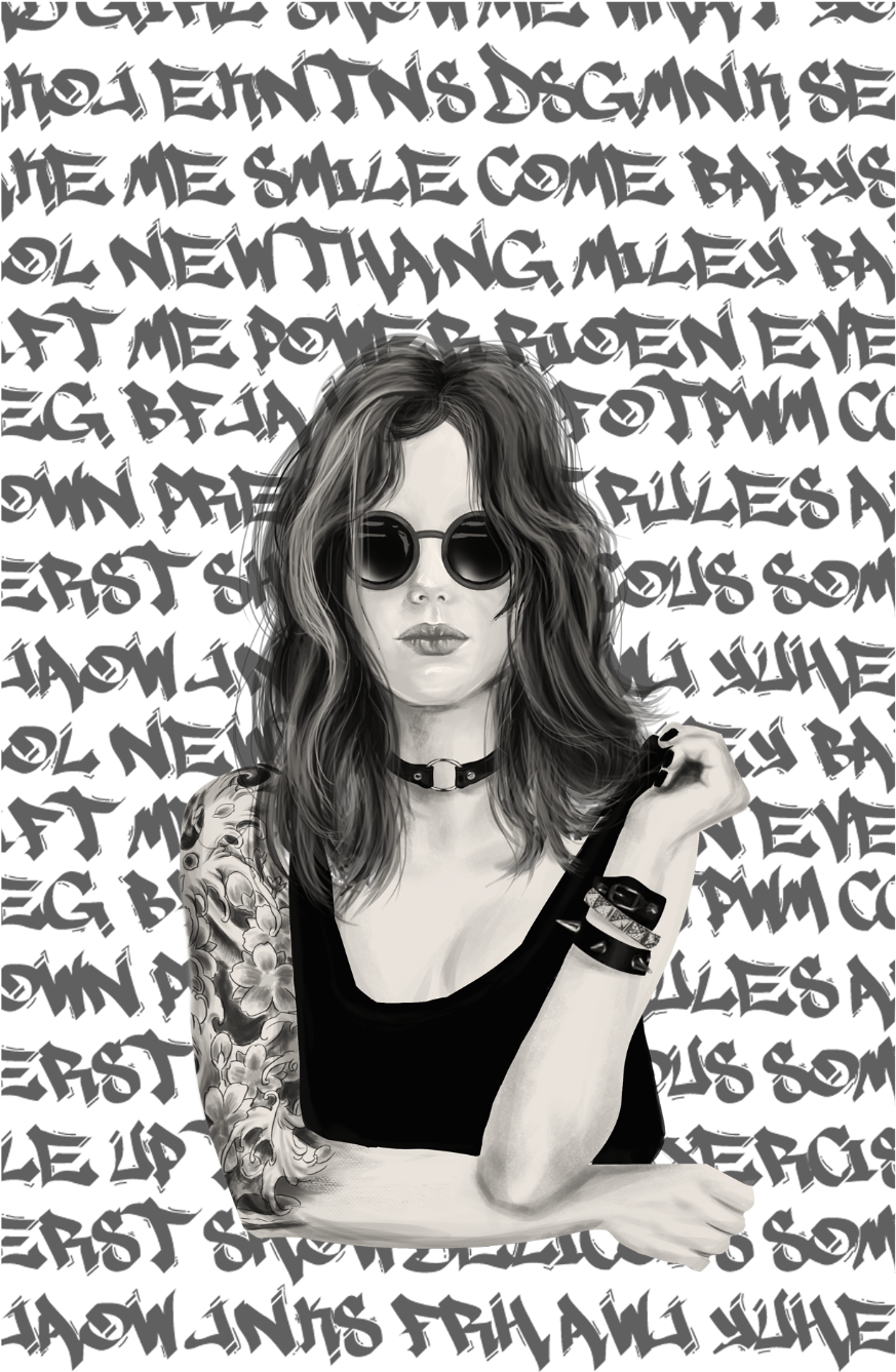 Tattoo Girl Black - Girl (2000x3218), Png Download
