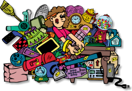 Garage Sale Rummage Sale Clipart Hostted - Clutter Clipart (464x321), Png Download
