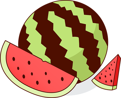 Watermelon Fruit Melon Food Sweet Deliciou - 西瓜 可愛 圖片 (420x340), Png Download