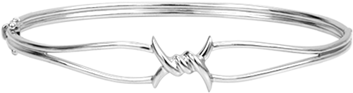 Gold Barbed Wire Bangle - Bangle (600x600), Png Download